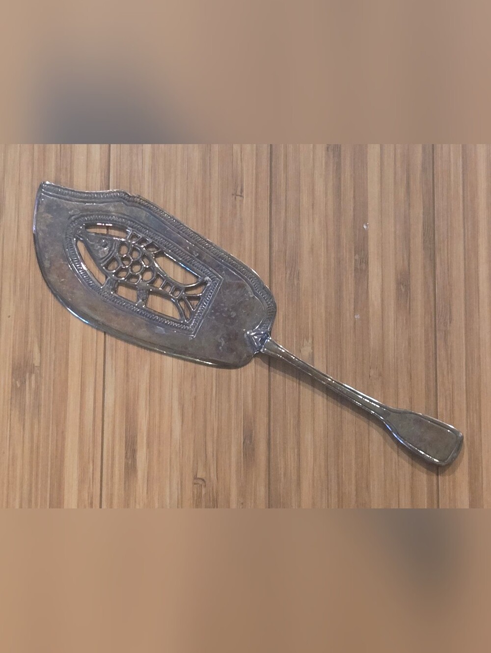 Silver Decorative Pierced Fish Server - Elegant Home Dining